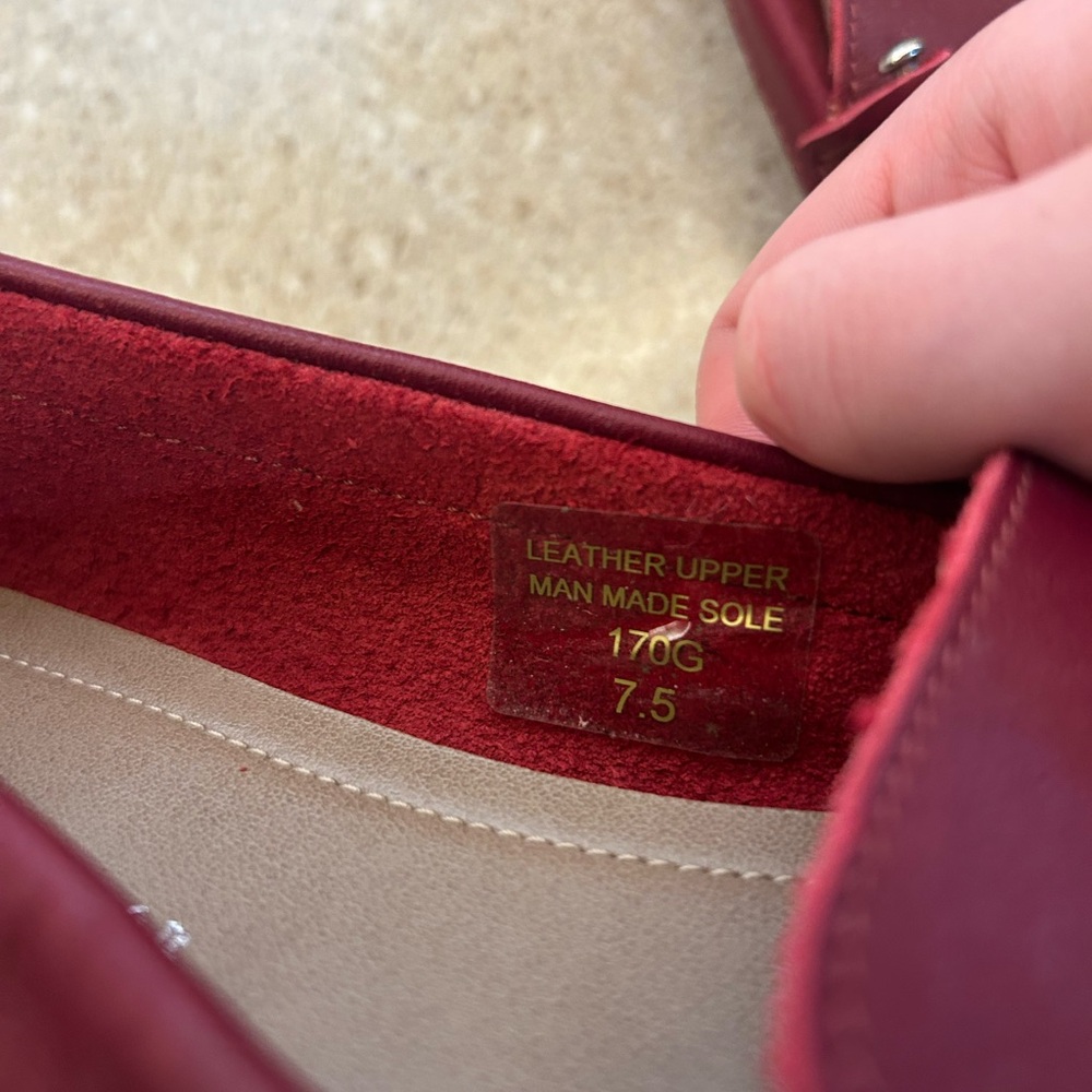 Mercer & Madison Red Leather Slip-On‎ Loafer Shoes Size 7.5 - Picture 3 of 4